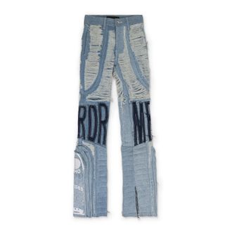 Who Decides War by Ev Bravado BLUE MRDR MOTO STRAIGHT-FIT JEANS