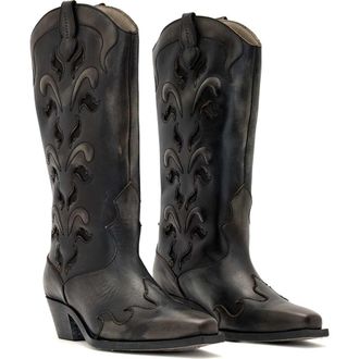 AllSaints Dolly Western Boot in Etch Dark Brown at Nordstrom, Size 10.5Us