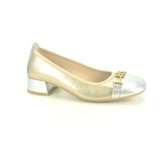 Hispanitas Schoenen, Dames, Geel, 41 EU, Leer, Goud Zilveren Pump