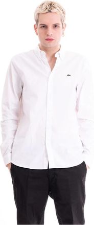 Lacoste Heren Lange Mouw Shirt - Heren - Casual Overhemden - Wit - 6XL - Katoen - Overhemden