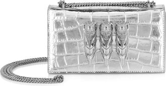 Philipp Plein small skull-appliqué shoulder bag - women - Calf Leather - One Size - Silver