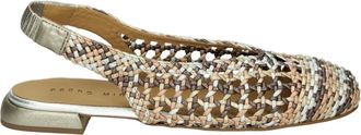 Pedro Miralles Schoenen, Dames, Veelkleurig, 40 EU, Leer, Metallic Sling-back Sandal