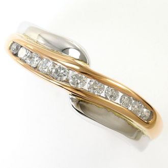 C&A Pink Gold White Gold Pink Gold (18K) White Gold (18K) Band Ring (Pre-Owned)