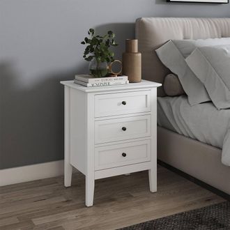 Melody Maison 3 Drawer Bedside Table - Rowley White Range