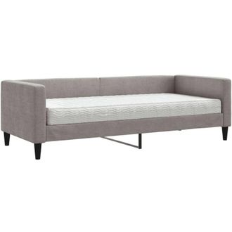 vidaXL Vidaxl - Sof&aacute; Cama Con Colch&oacute;n Tela Gris Taupe 80x200 Cm