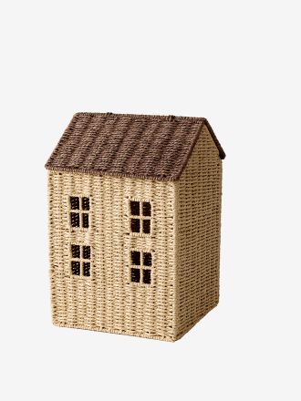 Vertbaudet Aufbewahrungskorb HAUS aus Papierkordel, Kinderzimmer beige