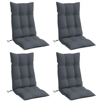 vidaXL Vidaxl - Cojines De Silla Respaldo Alto 4 Uds Tela Oxford Gris Antracita