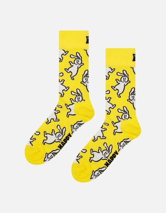 Happy Socks Womens Easter Bunny Sock, Yellow - Yellow/Yellow/Yellow/Yellow - Size: 5.5/5/3.5/4/4.5/7/6.5/6/3