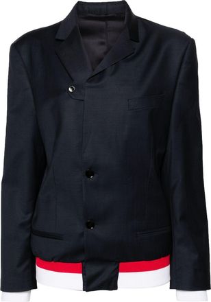 BETTTER x Fila notched-lapels bomber-blazer - women - Wool/Viscose - M - Blue