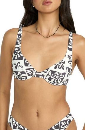 Billabong Legend Marina Underwire Bikini Top in White/Black Sands at Nordstrom Rack, Size X-Small