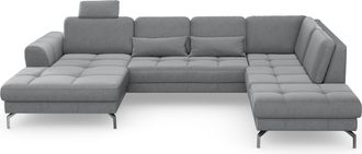 Sit&more Wohnlandschaft »Bendigo U-Form« inklusive Sitztiefenverstellung, Bodenfreiheit 15 cm, in 2 Fussfarben