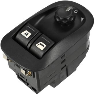 OEM Control De Ajuste El&eacute;ctrico De Los Retrovisores, Compatible Con Peugeot 206 (2000-2009), Retrovisores Exteriores Robustos De Pl&aacute;stico Negro Con Funci&oacute;