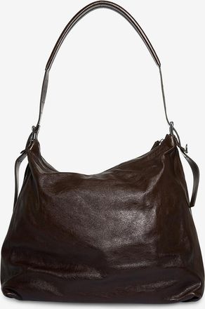 Christophe Lemaire Rechteckige Schultertasche aus gl&auml;nzendem Leder