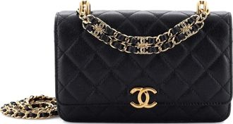 Chanel Coco First Wallet on Chain Quilted Caviar crossbody bag - Nero
