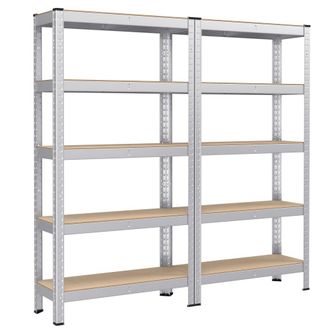 Songmics Estanter&iacute;a pesada de 5 niveles de acero carga 650 kg de color plata