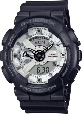 Casio G-SHOCK Mens Black and Silver Dial Analog/Digital Watch Black Resin Strap - GA-110WD-1ADR