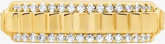 Michael Kors Pav&eacute; Gold-Tone Brass Ring