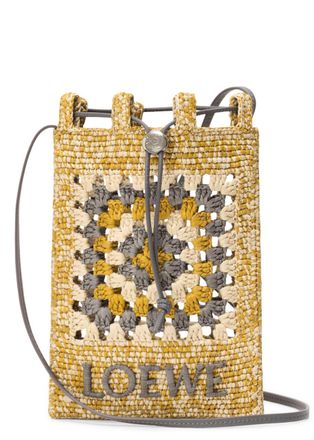 Loewe X Paulas Ibiza Raffia Cross-body Pouch - Yellow - One Size