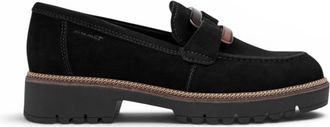 Tamaris Tamaris dames zwarte su&egrave;de leren loafer casual schoenen - 24722-43