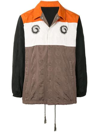 Undercover colour-block logo-print jacket - Brown