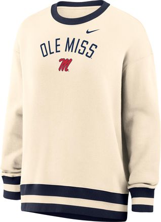 Nike Womens Phoenix (University of Mississippi) Oversized Crew-Neck Sweatshirt in Brown | IV9363-120