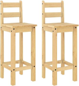vidaXL Bar Chairs 2 pcs Solid Wood Pine Vidaxl