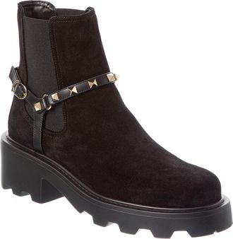Valentino Rockstud Suede Boot