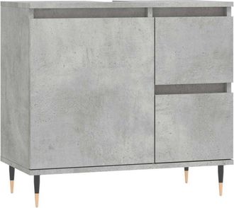 vidaXL Bathroom Cabinet Concrete Grey 65x33x60 cm Engineered Wood Vidaxl