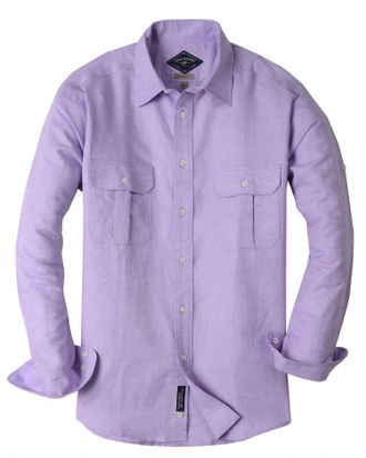 Bills Khakis Mens Arcadia Solid Dress Shirt In Lavender