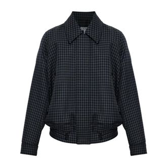 Loewe Woljas met geribde zoom - Dames - Jassen - Blauw - Maat: 2XS Wol