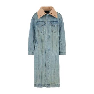 R13 Single-Breasted Coats, female, Blue, Size: XS Denim Jacket