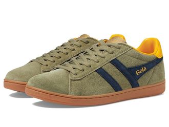 Gola Equipe II Suede Mens Shoes Khaki/Navy/Sun : 10 D - Medium, Leather/Suede