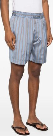 Tom Ford Silk Jacquard Regular Stripe Pleated Lounge Shorts