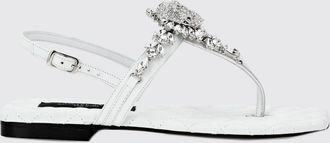 Philipp Plein Sandali infradito in pelle con tacco basso e cinturino