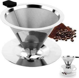 OEM Filtro De Caf&eacute; De Acero Inoxidable, Reutilizable, Malla 800, Sin Papel, F&aacute;cil De Limpiar, Para Preparaci&oacute;n Manual De Caf&eacute;, Filtro De Caf&eacute;