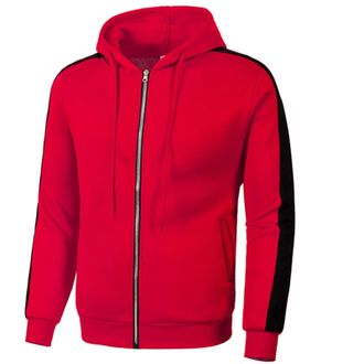 Generic Mens Hoodie Zip Up | Full-Zip Fleece Jacket | Color Block Hooded Sweatshirt | Patchwork Long Sleeve Hoody Casual Drawstring Hood Tops Outdoor Sport Ju