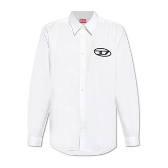 Diesel Shirt S-Simply-D - Heren - Casual Overhemden - Wit - XL - Katoen - Overhemden