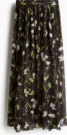 H&M Maxijupe aus Chiffon - Schwarz