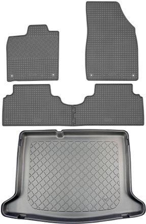 OEM Volkswagen Id.3 Hatchback (5 Puertas) Desde Noviembre De 2019. Juego: Alfombrillas De Goma Para Coche + Alfombrilla Para Maletero