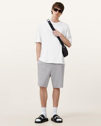 AllSaints Cotton/Modal Helix Grey Sweat Shorts, Size: XXL