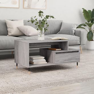 vidaXL Vidaxl - Mesa De Centro Madera Contrachapada Gris Sonoma 90x49x45 Cm