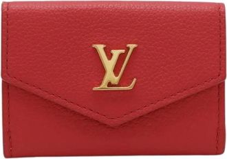 Louis Vuitton Pre-owned Wallets, female, Red, Size: ONE SIZE Pre-owned Portefeuille Lockmini Leather Wallet
