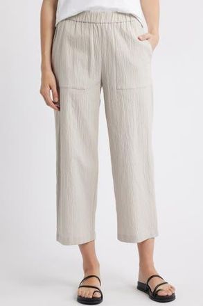 Eileen Fisher Stretch Organic Cotton Crop Pants in Chalk at Nordstrom Rack, Size Xx-Small
