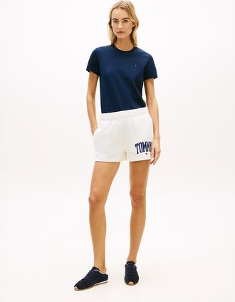Tommy Hilfiger Womens Varsity Tommy Logo Sweatshort - White - XXL