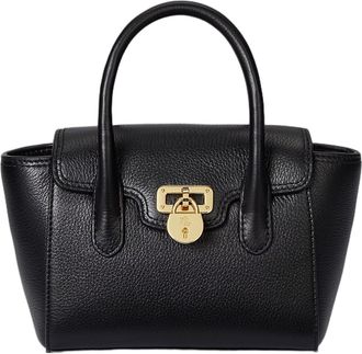 Ralph Lauren Tanner Small Satchel - Black Leather