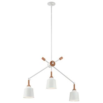 Loops 3 Bulb Chandelier Hanging Pendant LIght White LED E27 60W Bulb