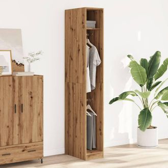 Berkfield Home Wardrobe Artisian Oak 30x50x200 cm Engineered Wood in Brown | Size: 30 x 50 x 200 cm