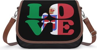 Generic Italy Proud Lover Womens Crossbody Bag Fashion Shoulder Handbags Message Tote Bag with Adjustable Strap