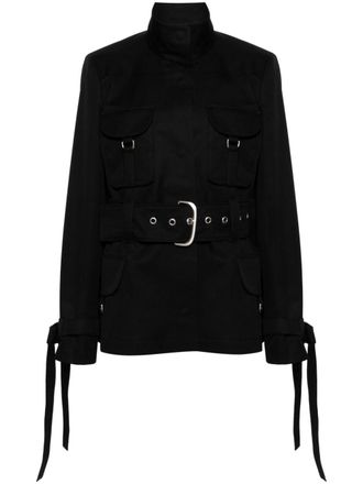 Off-white Co Cargo belted jacket - women - Viscose/Cotton - 42 - Black