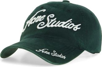 Acne Studios Carliy Venice Embroidered Logo Adjustable Baseball Cap in Dark Green at Nordstrom